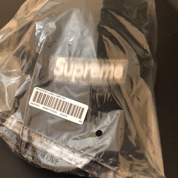 Supreme Reversed Label Camp Cap Black - Picture 3 of 4